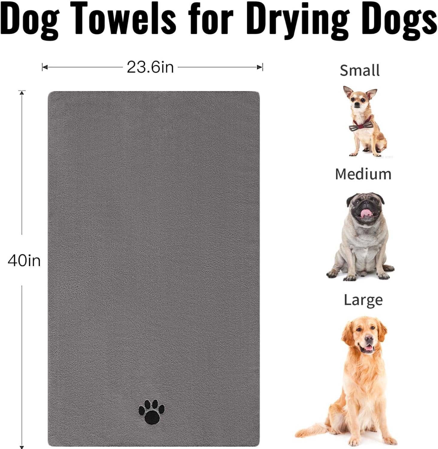 Petopia Grey Microfiber Pet Drying Towel - Hình 3